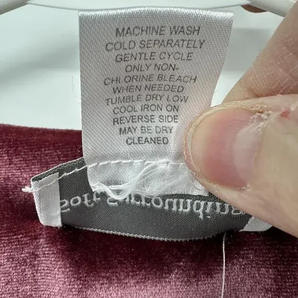 Soft Surroundings Shirt Womens XL Purple Velour Tunic Scoop Neck Long Sleeve Top - Picture 5 of 7